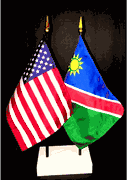 Namibia and US Flag Desk Set