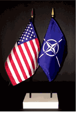 NATO and US Flag Desk Set