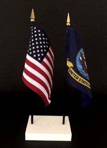 Navy and US Flag Desk Set