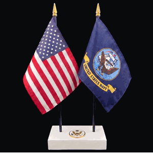 Navy and US Flag Executive Desk Set