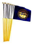 Nebraska 12" x 18" Miniature Stick Flags