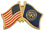 Nebraska Flag Lapel Pin - Double