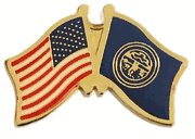Nebraska Flag Lapel Pin - Double