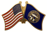 Nebraska Flag Lapel Pin - Double