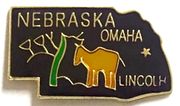 Nebraska Map Lapel Pin