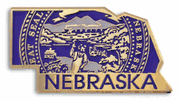 Nebraska Map Lapel Pin - Updated Version