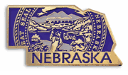 Nebraska Map Lapel Pin - Updated Version