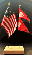 Nepal and US Flag Desk Set