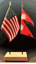 Nepal and US Flag Desk Set