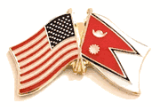 Nepal Flag Lapel Pin - Double 