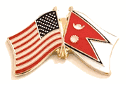 Nepal Flag Lapel Pin - Double 