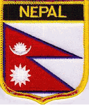 Nepal Flag Shield Patch
