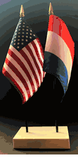 Netherlands and US Flag Desk Set