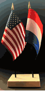 Netherlands and US Flag Desk Set