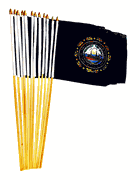 New Hampshire 12" x 18" Miniature Stick Flags