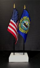 New Hampshire and US Flag Desk Set