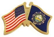 New Hampshire Flag Lapel Pin - Double