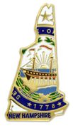 New Hampshire Map Lapel Pin - Updated Version