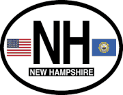 New Hampshire Flag It Oval Decal