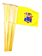 New Jersey 12" x 18" Miniature Stick Flags