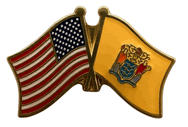 New Jersey Flag Lapel Pin - Double