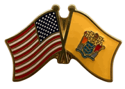 New Jersey Flag Lapel Pin - Double