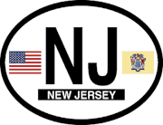 New Jersey Flag It Oval Decal