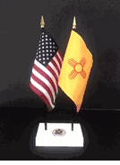 New Mexico and US Flag Executive Desk Set