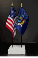 New York and US Flag Desk Set