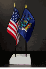 New York and US Flag Desk Set