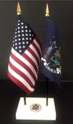 New York and US Flag Executive Desk Set