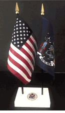 New York and US Flag Executive Desk Set