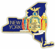 New York Map Lapel Pin - Updated Version