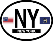 New York Flag It Oval Decal