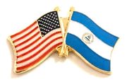 Nicaragua Flag Lapel Pin - Double 