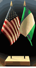 Nigeria and US Flag Desk Set