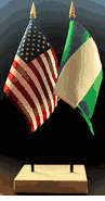 Nigeria and US Flag Desk Set