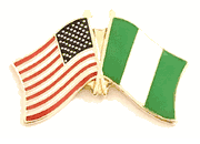 Nigeria Flag Lapel Pin - Double