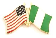 Nigeria Flag Lapel Pin - Double