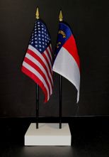 North Carolina and US Flag Desk Set
