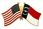 North Carolina Flag Lapel Pin - Double