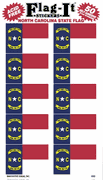 North Carolina Flag Stickers 50 Stickers per Package