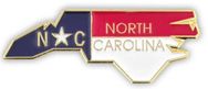 North Carolina Map Lapel Pin - Updated Version