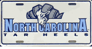 North Carolina Tar Heels Collegiate Embossed Metal White