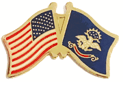 North Dakota Flag Lapel Pin - Double