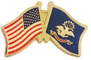 North Dakota Flag Lapel Pin - Double