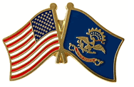 North Dakota Flag Lapel Pin - Double