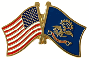 North Dakota Flag Lapel Pin - Double
