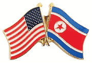 North Korea Flag Lapel Pin - Double