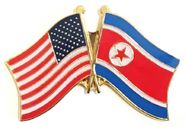 North Korea Flag Lapel Pin - Double